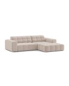Chicago 3-Sitzer-Ecksofa rechts aus Samt hellbeige - 234x167x78 cm