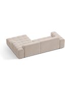 Chicago 3-Sitzer-Ecksofa rechts aus Samt hellbeige - 234x167x78 cm
