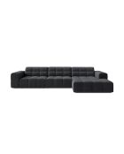 Chicago 4-zits hoekbank grijs fluweel rechts - 294x167x78 cm