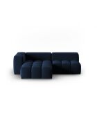 Modulares Ecksofa Verona aus Samt für 3 Personen, links, königsblau — 205 x 145 x 70 cm