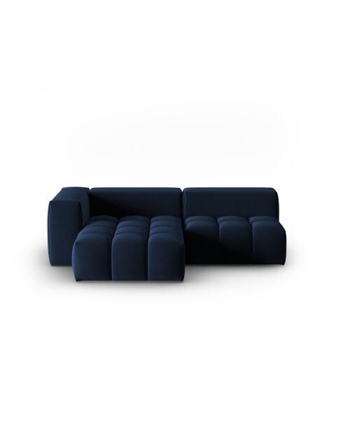 Verona 3-zits modulaire fluwelen linkerhoekbank koningsblauw - 205x145x70 cm