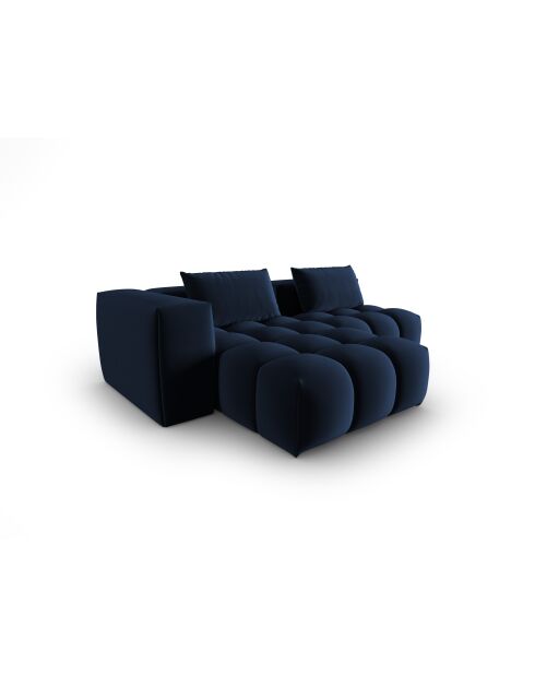 Verona 3-zits modulaire fluwelen linkerhoekbank koningsblauw - 205x145x70 cm