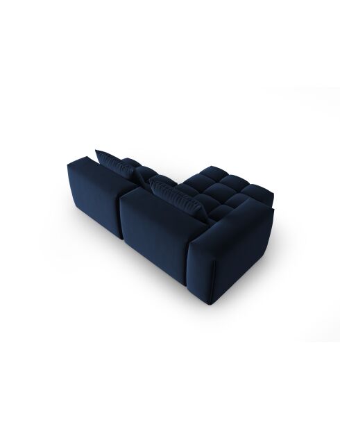 Verona 3-zits modulaire fluwelen linkerhoekbank koningsblauw - 205x145x70 cm