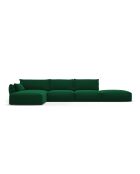 Matera 5-Sitzer flaschengrünes linkes Ecksofa aus Samt - 364x171x85 cm