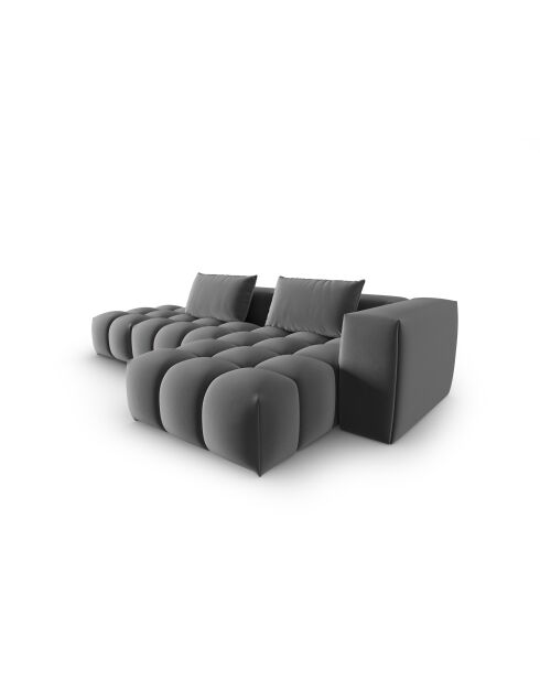 Verona 4-zits warmgrijze modulaire fluwelen hoekbank rechts - 265x145x70 cm