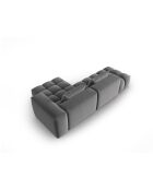 Verona 4-zits warmgrijze modulaire fluwelen hoekbank rechts - 265x145x70 cm