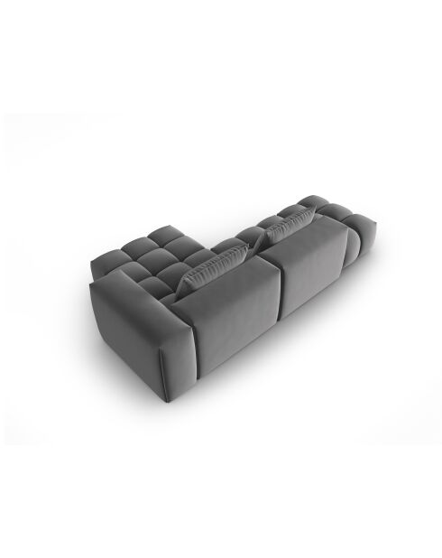 Verona 4-zits warmgrijze modulaire fluwelen hoekbank rechts - 265x145x70 cm
