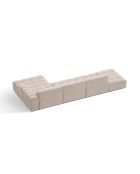 Chicago 5-Sitzer-Ecksofa rechts aus Samt hellbeige - 348x167x78 cm