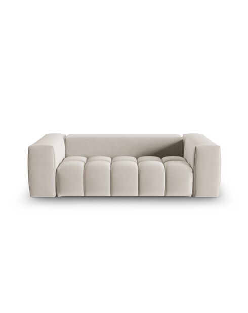 Canapé modulaire velours Verona 3 places écru - 200x85x70 cm