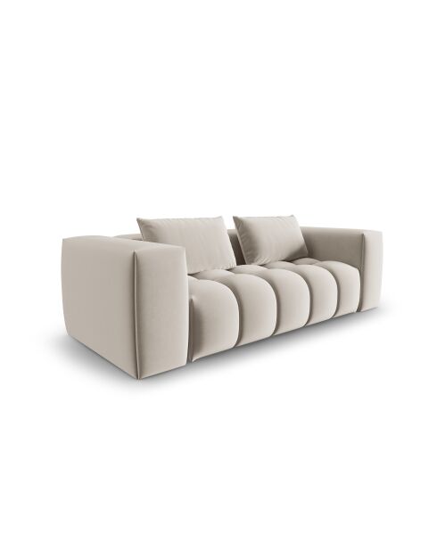 Canapé modulaire velours Verona 3 places écru - 200x85x70 cm