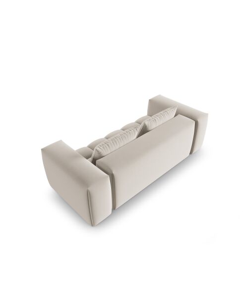 Canapé modulaire velours Verona 3 places écru - 200x85x70 cm