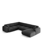 Nolio 6-Sitzer-Ecksofa mit Panoramablick links, schwarz, 342 x 252 x 72 cm