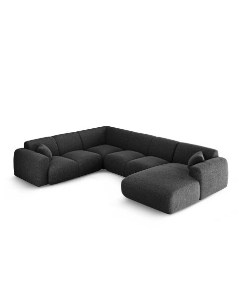 Nolio 6-Sitzer-Ecksofa mit Panoramablick links, schwarz, 342 x 252 x 72 cm