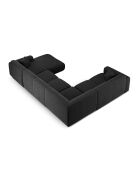Nolio 6-Sitzer-Ecksofa mit Panoramablick links, schwarz, 342 x 252 x 72 cm