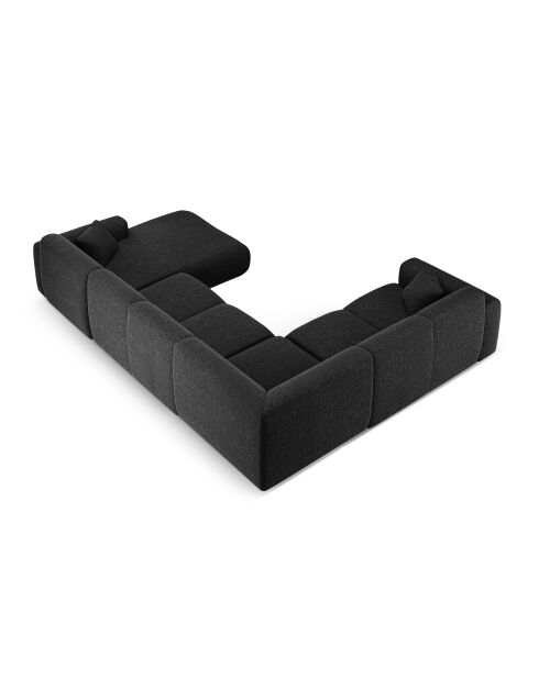 Nolio 6-Sitzer-Ecksofa mit Panoramablick links, schwarz, 342 x 252 x 72 cm