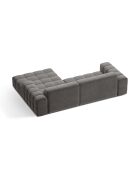 Chicago 3-Sitzer-Ecksofa aus Samt rechts hellgrau - 234x167x78 cm