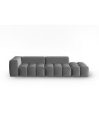 Canapé modulable droit en velours Verona 4 places gris chaud - 265x85x70 cm