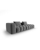 Canapé modulable droit en velours Verona 4 places gris chaud - 265x85x70 cm