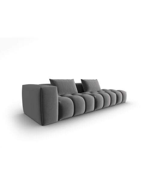 Canapé modulable droit en velours Verona 4 places gris chaud - 265x85x70 cm