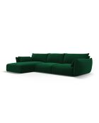 Matera 4-Sitzer-Ecksofa aus Samt, flaschengrün, links, 308 x 171 x 85 cm