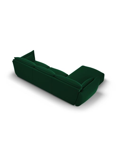 Matera 4-Sitzer-Ecksofa aus Samt, flaschengrün, links, 308 x 171 x 85 cm
