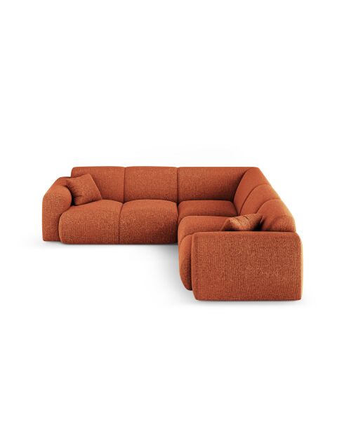 Nolio symmetrisches 5-Sitzer-Ecksofa Terrakotta - 252x252x72 cm
