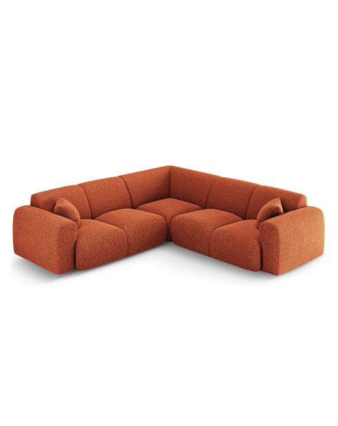 Nolio symmetrisches 5-Sitzer-Ecksofa Terrakotta - 252x252x72 cm
