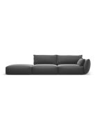 Matera velours 4-zits donkergrijze linkerbank - 264x110x85 cm