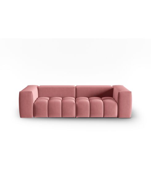 Canapé modulaire velours Verona 3 places flamant - 230x85x70 cm