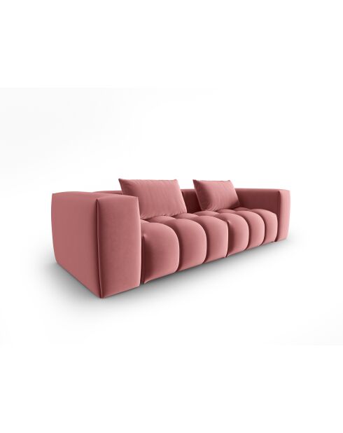 Canapé modulaire velours Verona 3 places flamant - 230x85x70 cm