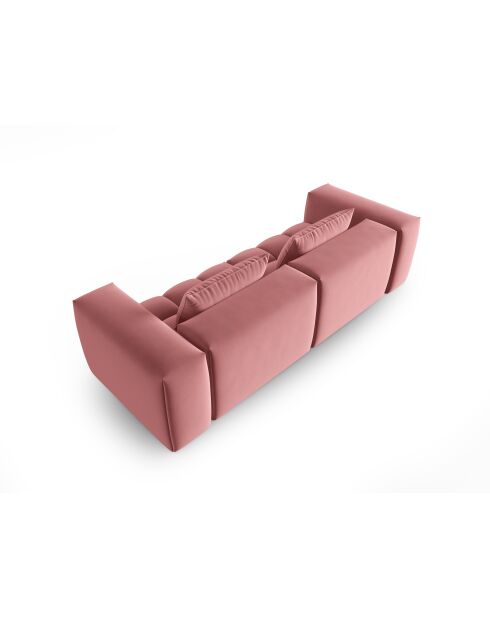 Canapé modulaire velours Verona 3 places flamant - 230x85x70 cm