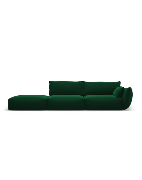 Matera 4-Sitzer-Sofa aus Samt, links, flaschengrün - 264 x 110 x 85 cm