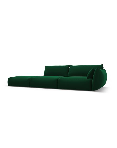Matera 4-Sitzer-Sofa aus Samt, links, flaschengrün - 264 x 110 x 85 cm