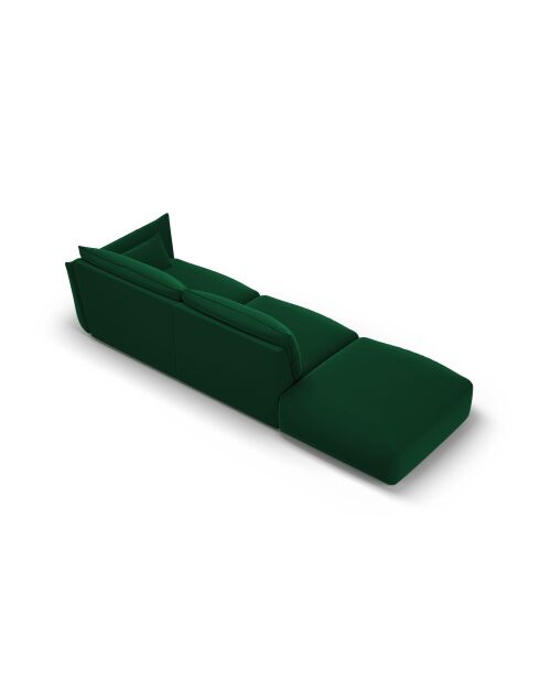 Matera 4-Sitzer-Sofa aus Samt, links, flaschengrün - 264 x 110 x 85 cm