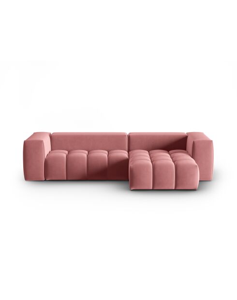 Verona Flamant Modulares Ecksofa aus Samt für 3 Personen, rechts, 260 x 145 x 70 cm
