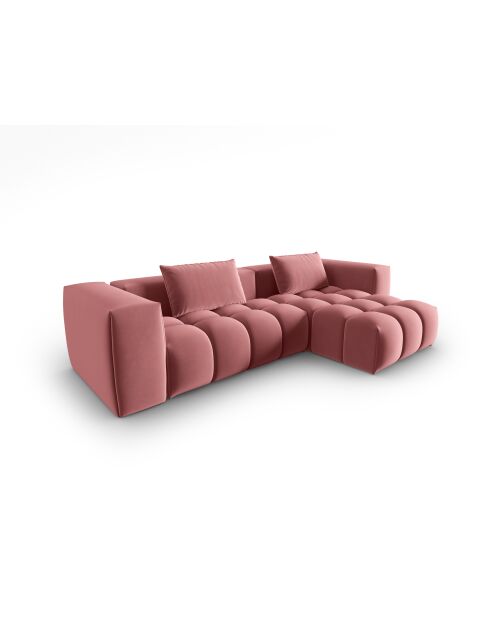 Verona Flamant Modulares Ecksofa aus Samt für 3 Personen, rechts, 260 x 145 x 70 cm