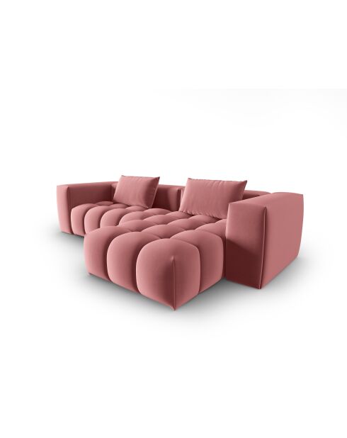 Verona Flamant Modulares Ecksofa aus Samt für 3 Personen, rechts, 260 x 145 x 70 cm