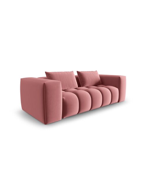 Canapé modulaire velours Verona 3 places flamant - 200x85x70 cm