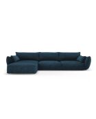 Divano angolare sinistro Matera 4 posti blu royal - 308x171x85 cm