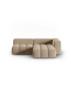 Verona 3-zits modulaire fluwelen hoekbank rechts the sand - 205x145x70 cm