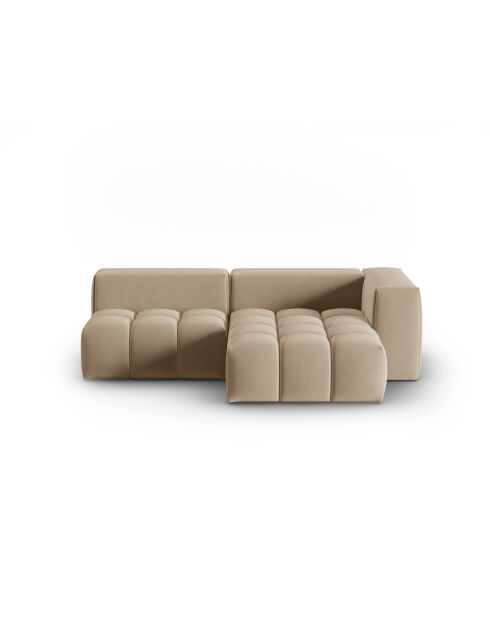 Verona 3-zits modulaire fluwelen hoekbank rechts the sand - 205x145x70 cm