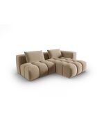 Verona 3-zits modulaire fluwelen hoekbank rechts the sand - 205x145x70 cm