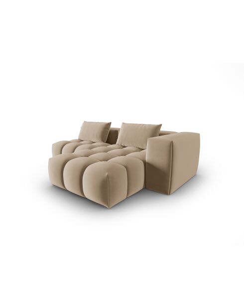 Verona 3-zits modulaire fluwelen hoekbank rechts the sand - 205x145x70 cm