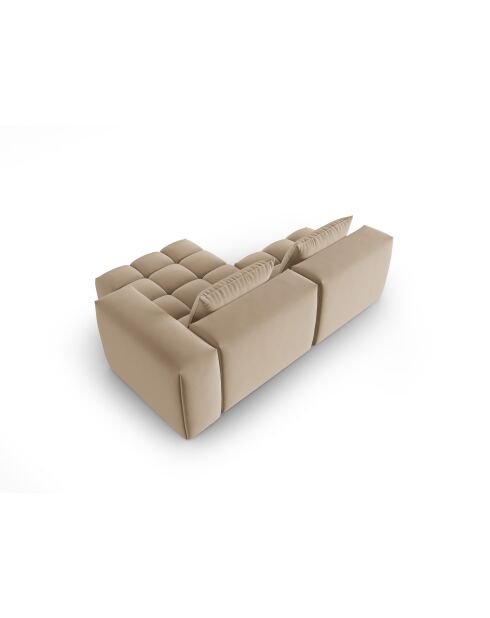 Verona 3-zits modulaire fluwelen hoekbank rechts the sand - 205x145x70 cm