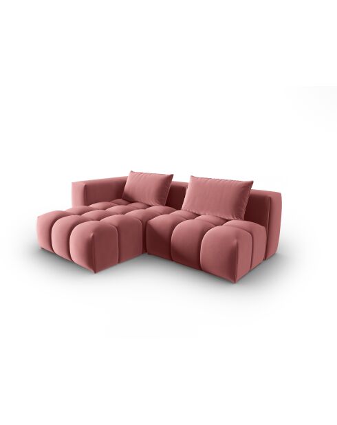 Verona Flamant 3-Sitzer, modulares Ecksofa aus Samt, links, 205 x 145 x 70 cm
