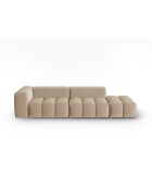 Canapé modulable droit en velours Verona 4 places le sable - 265x85x70 cm