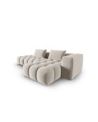 Verona 4-zits ecru modulaire fluwelen hoekbank rechts - 265x145x70 cm