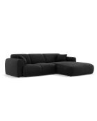 Nolio 4-Sitzer schwarzes rechtes Ecksofa - 260x170x72 cm