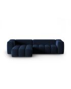 Verona 3-zits modulaire fluwelen linkerhoekbank koningsblauw - 260x145x70 cm