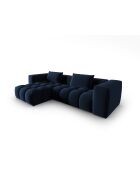 Verona 3-zits modulaire fluwelen linkerhoekbank koningsblauw - 260x145x70 cm